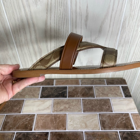 COACH Harlan Beige/Khaki Sandals Preowned Size 7 - Picture 15 of 16